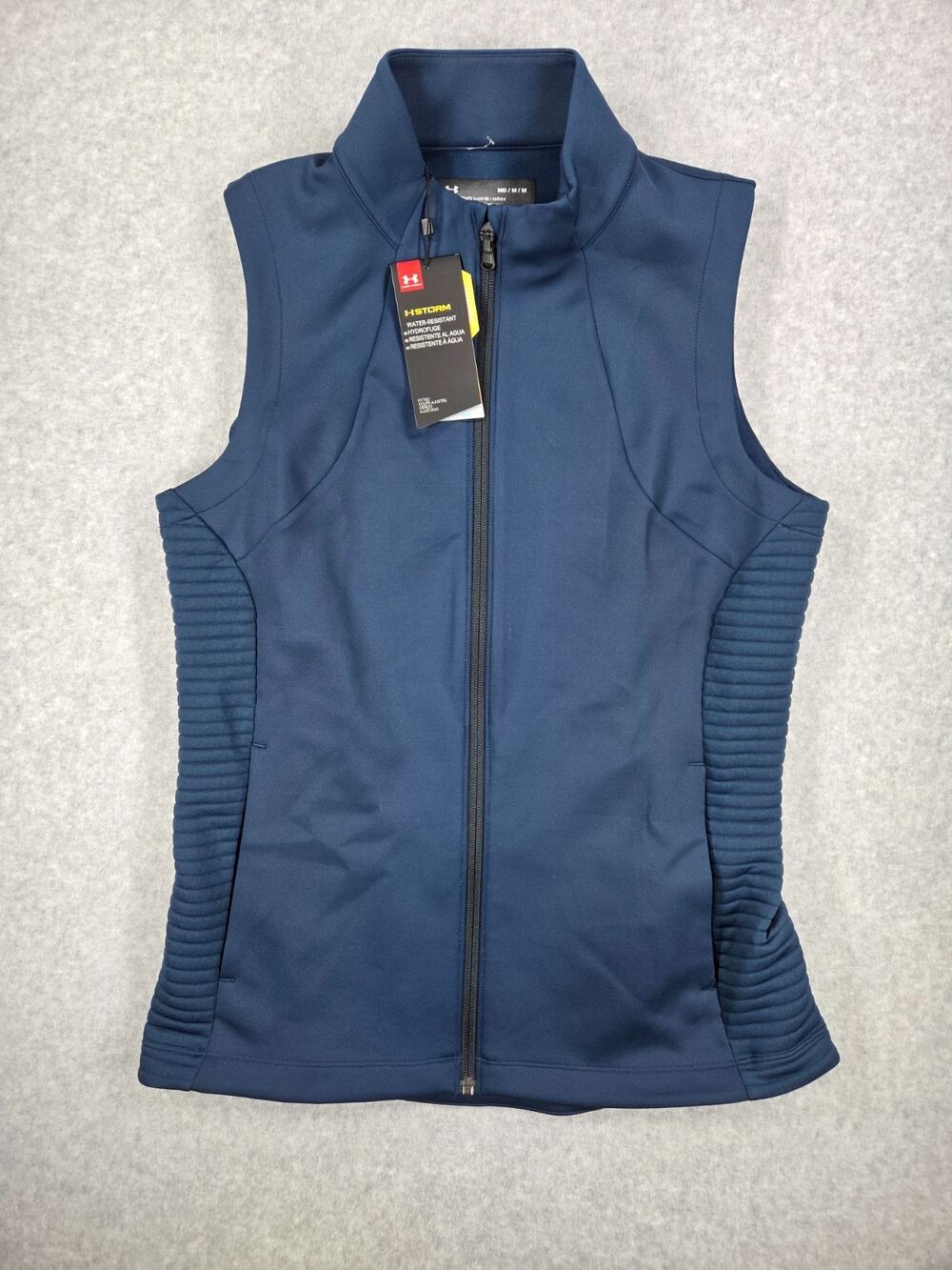 Under Armour Storm Daytona Vest Womens Medium NWT Academy Blue Golf Full Zip